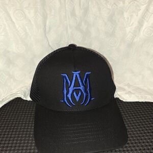 AMIRI Black Cap with Blue Emblem